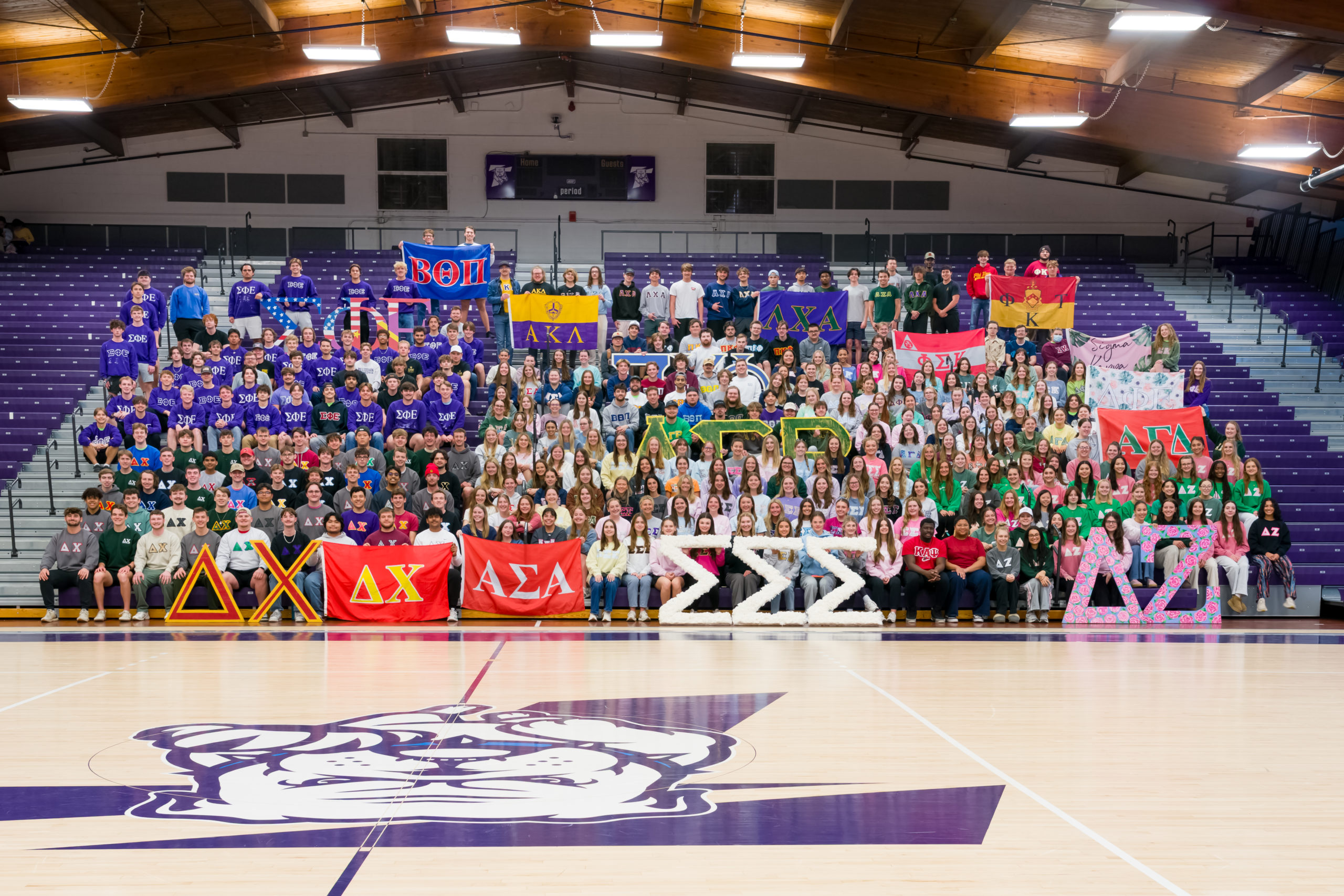 Greek Life students sitting together